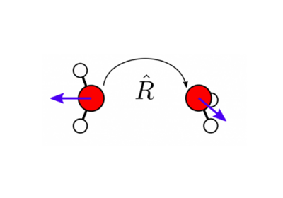 This example shows how to rotate equivariant properties of atomic structures using the scipy and quaternionic libraries. The equivariant properties for this example are computed by the featomic library.